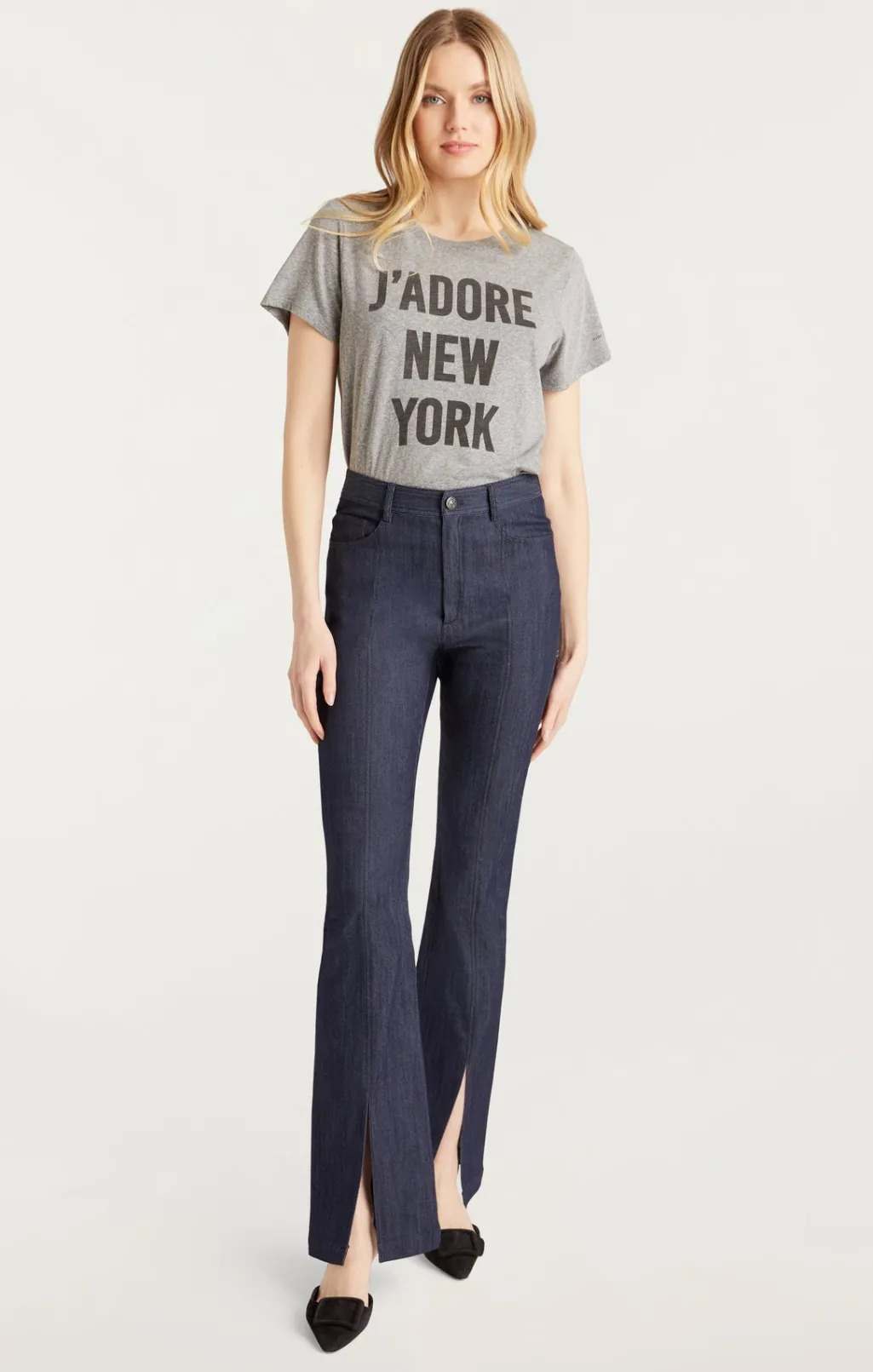 Cinq à Sept J'adore New York Tee HeatherGrey/Black Sale