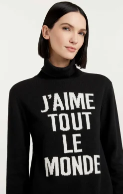 Cinq à Sept J'aime Tout Le Monde Turtleneck Black-white Best