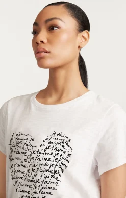 Cinq à Sept Je T'aime Heart Tee White/black