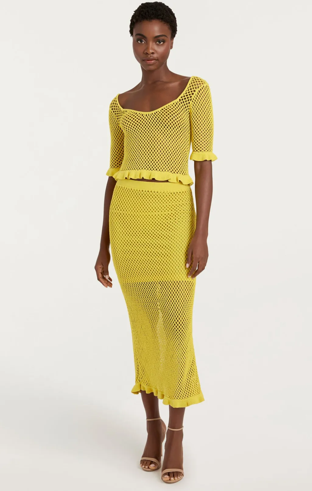 Cinq à Sept Kerry Knit Skirt Pomelo Discount