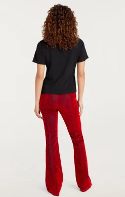 Cinq à Sept Kisses Je Taime Shrunken Tee Black/Rosewood Sale