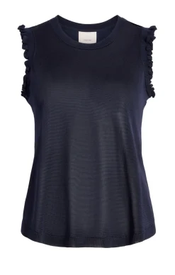 Cinq à Sept Knit Front Lenore Top Navy Hot