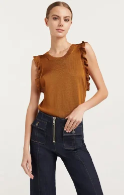 Cinq à Sept Knit Lenore Top Pecan Hot