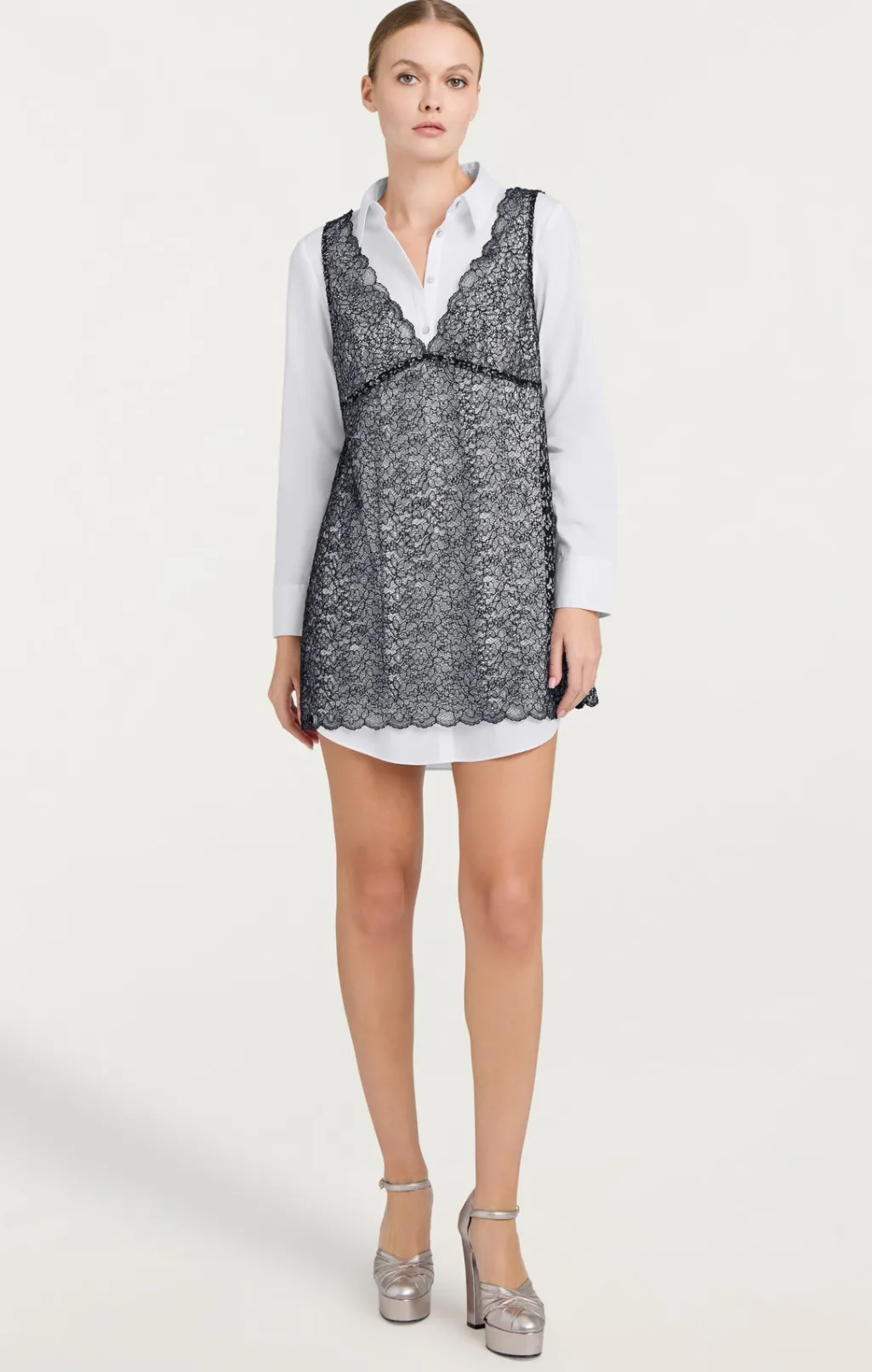 Cinq à Sept Lace Catilina Dress Black/White Clearance