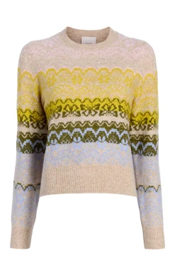 Cinq à Sept Lace Fair Isle Pullover OatmealMulti Sale