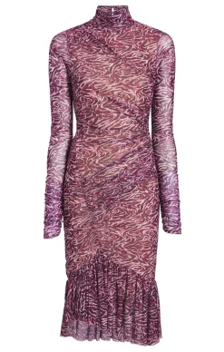 Cinq à Sept Layla Dress InkstrokesDarkPlumMulti Clearance