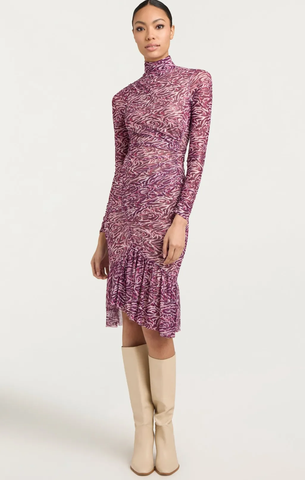 Cinq à Sept Layla Dress InkstrokesDarkPlumMulti Clearance