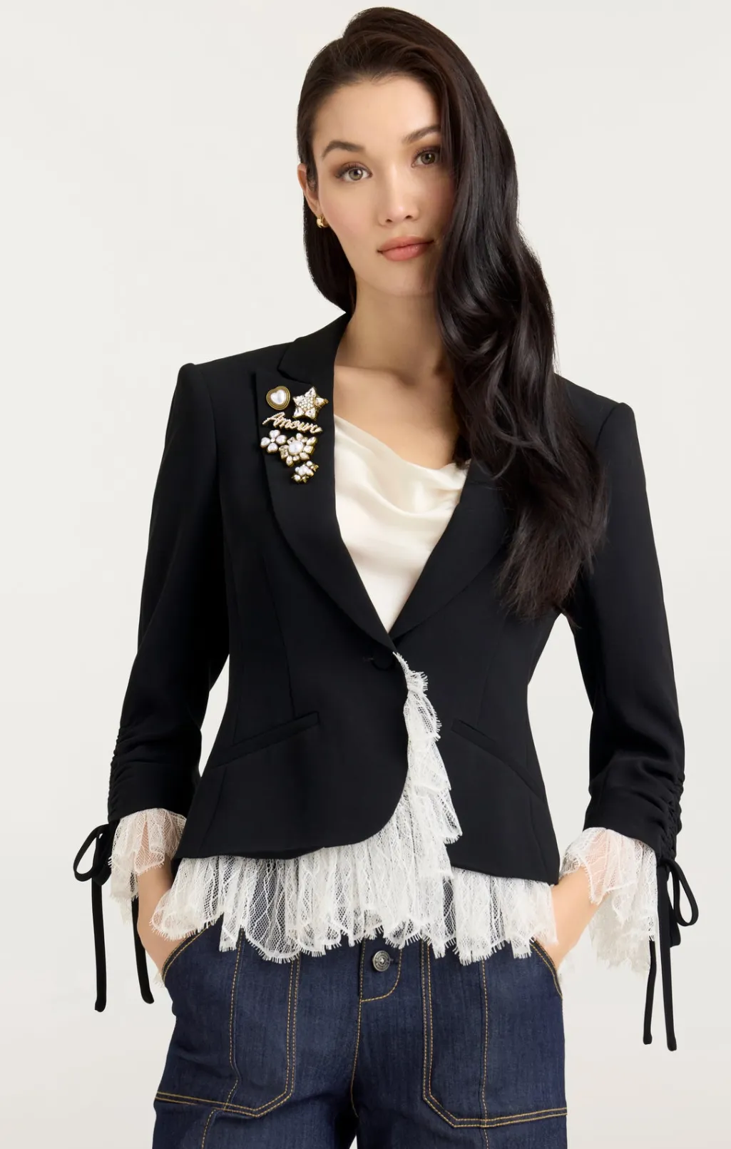 Cinq à Sept Le Petit Roxie Blazer Black/Ivory