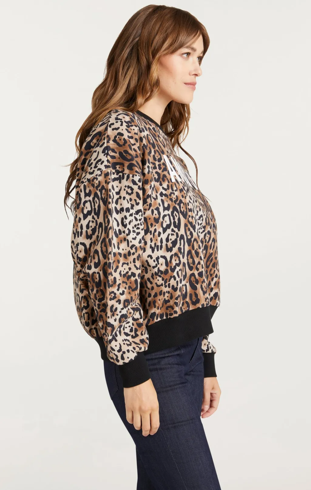Cinq à Sept Leopard Amour Brandy Sweatshirt Pullover Black/sahara Clearance