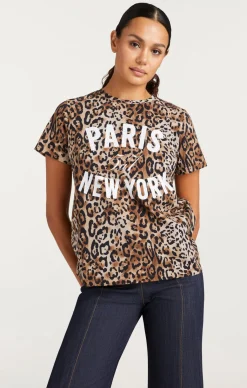 Cinq à Sept Leopard Paris NY Tee Black/sahara Clearance