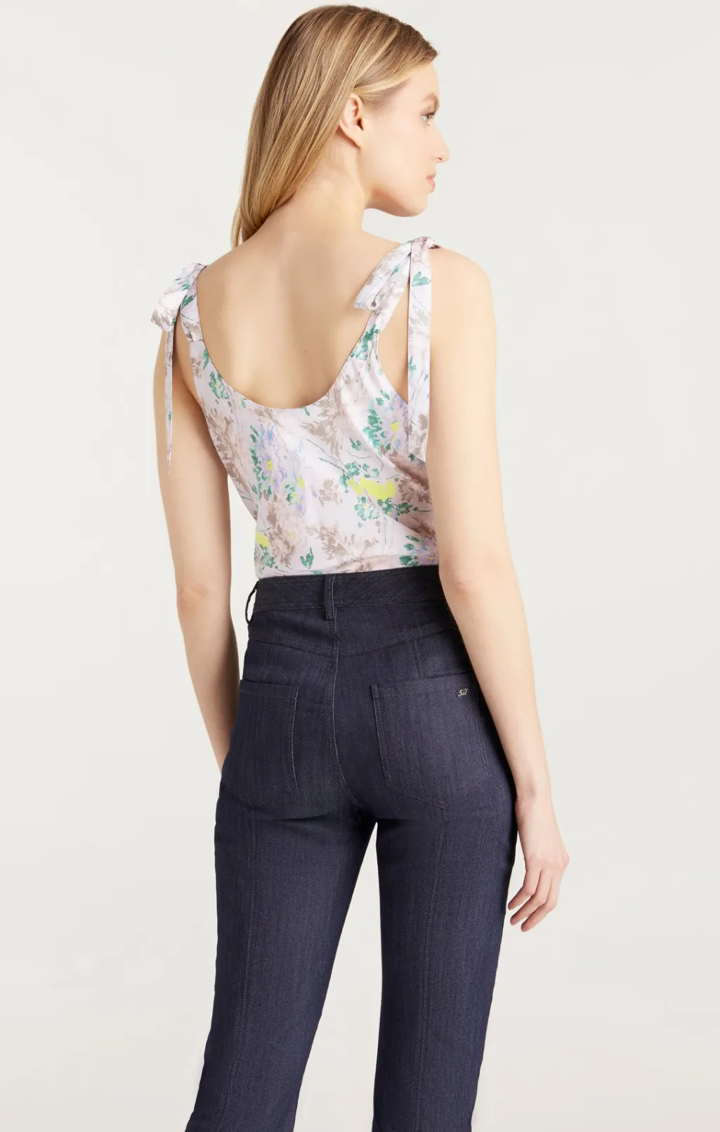 Cinq à Sept Light Washed Floral Tied Marta Cami PastelMulti Sale