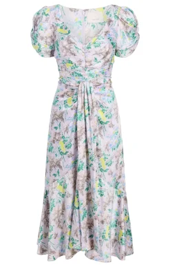 Cinq à Sept Light Washed Floral Walker Dress PastelMulti