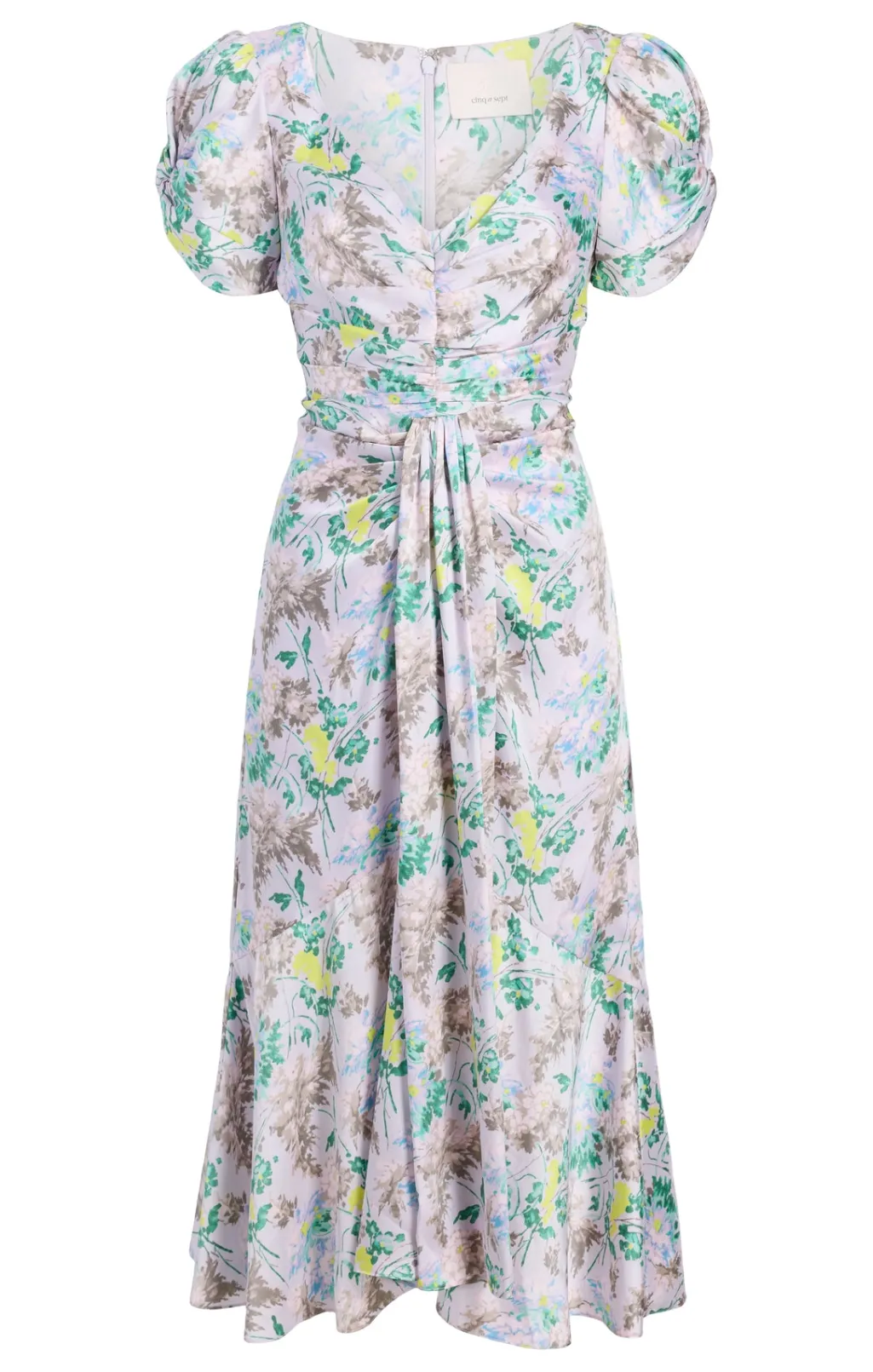 Cinq à Sept Light Washed Floral Walker Dress PastelMulti