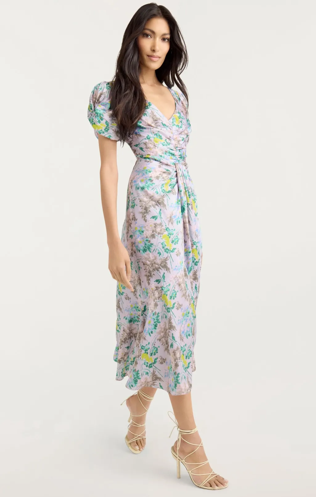 Cinq à Sept Light Washed Floral Walker Dress PastelMulti