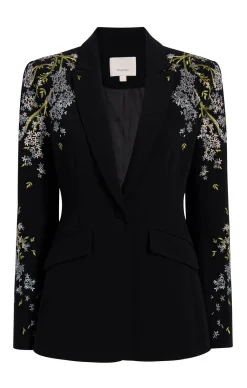 Cinq à Sept Lilac Vine Embellished Cheyenne Blazer BlackMulti Clearance