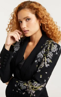 Cinq à Sept Lilac Vine Embellished Cheyenne Blazer BlackMulti Clearance