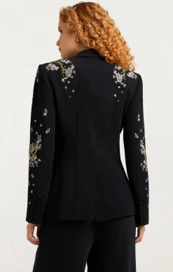 Cinq à Sept Lilac Vine Embellished Cheyenne Blazer BlackMulti Clearance