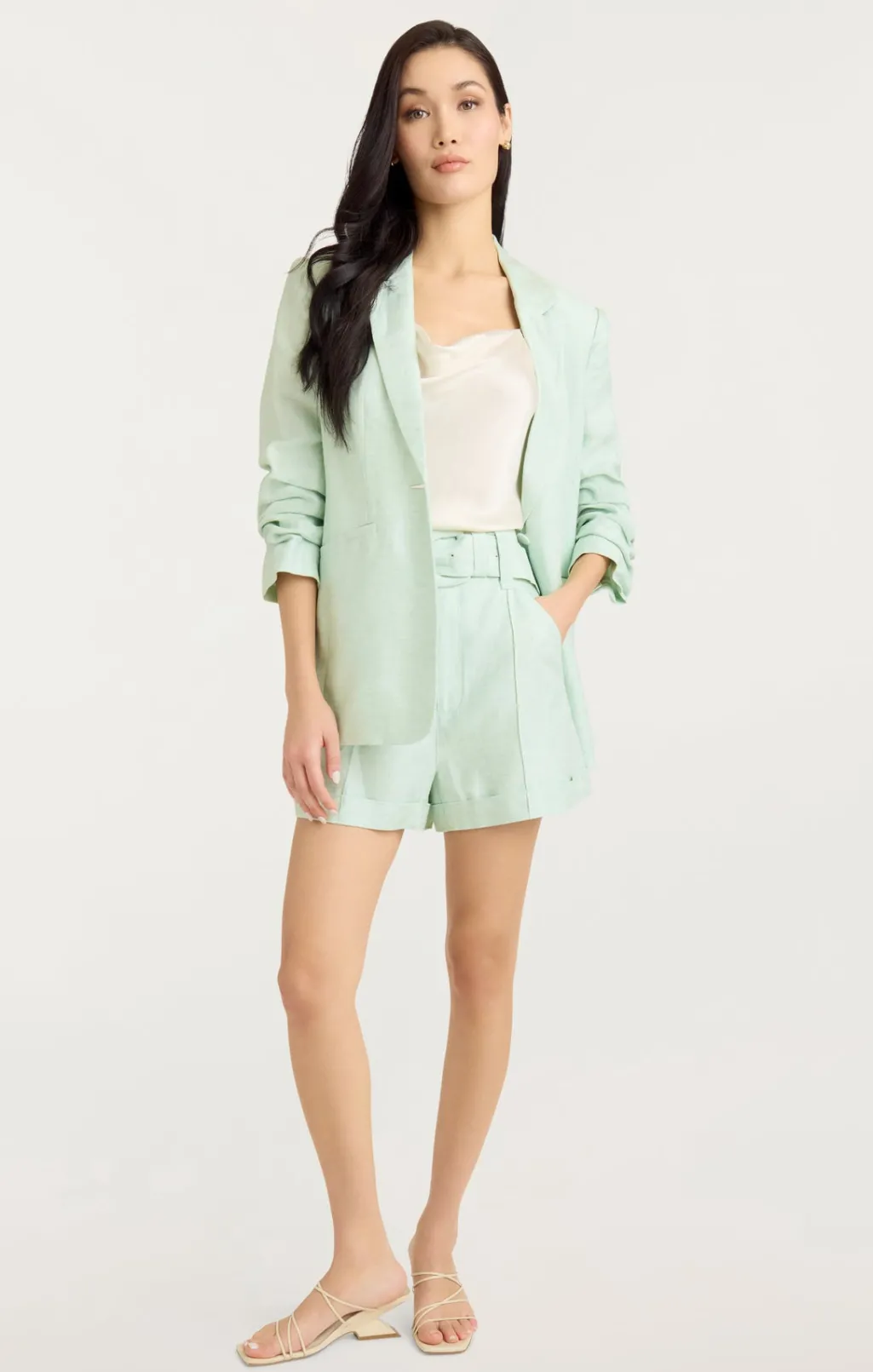 Cinq à Sept Linen Kylie Blazer MintyDelight Sale