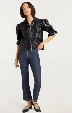 Cinq à Sept Lite Vegan Leather Holly Jacket Black Discount