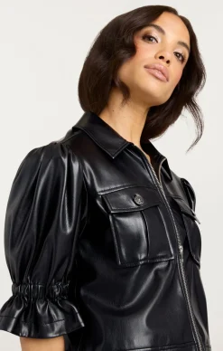 Cinq à Sept Lite Vegan Leather Holly Jacket Black Discount