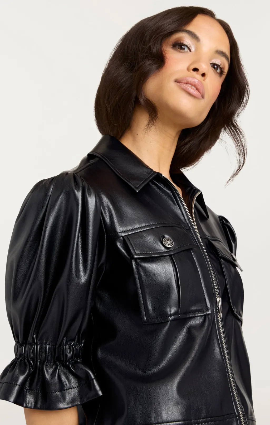 Cinq à Sept Lite Vegan Leather Holly Jacket Black Discount