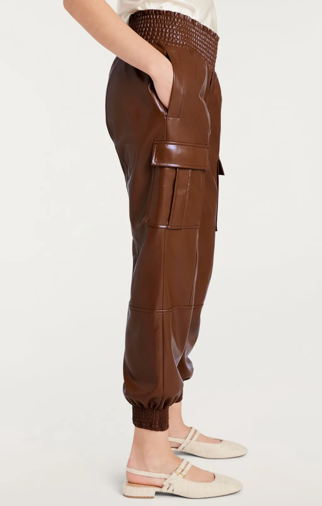 Cinq à Sept Lite Vegan Leather Jenning Pants Espresso Outlet