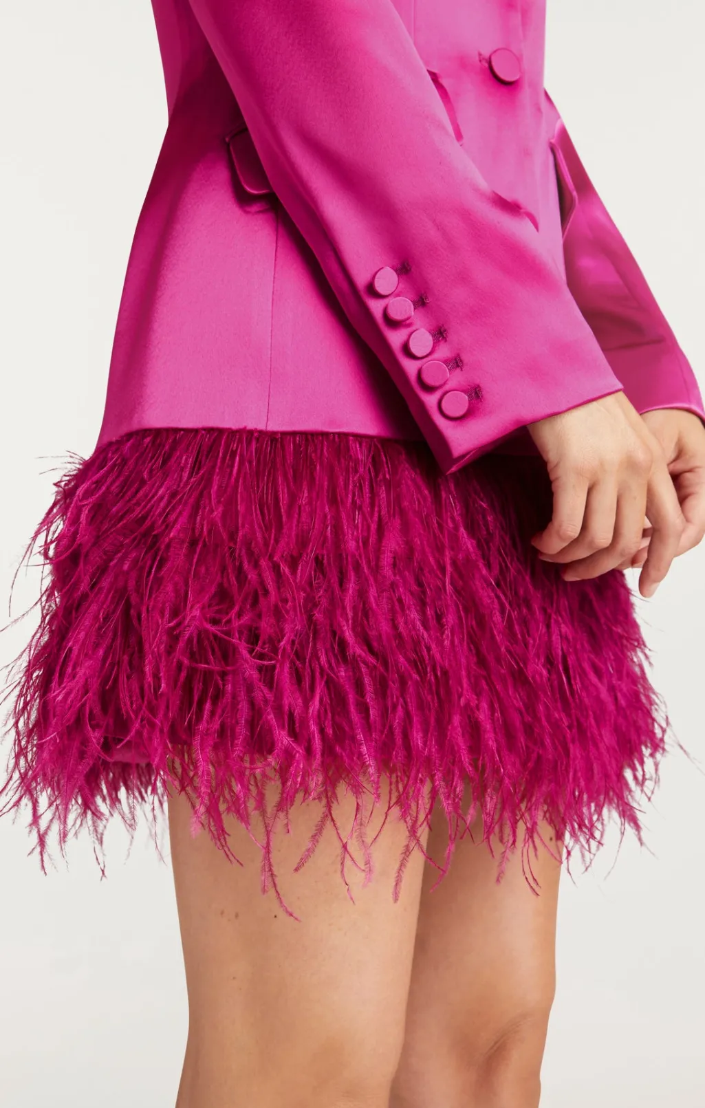 Cinq à Sept Long Sleeeve Feather Joel Dress PlumRadish Hot