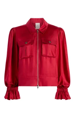 Cinq à Sept Long Sleeve Holly Jacket RedCurrant Discount