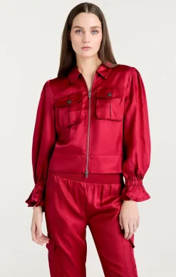 Cinq à Sept Long Sleeve Holly Jacket RedCurrant Discount