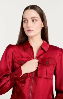 Cinq à Sept Long Sleeve Holly Jacket RedCurrant Discount