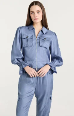 Cinq à Sept Long Sleeve Holly Jacket RusticBlue Sale