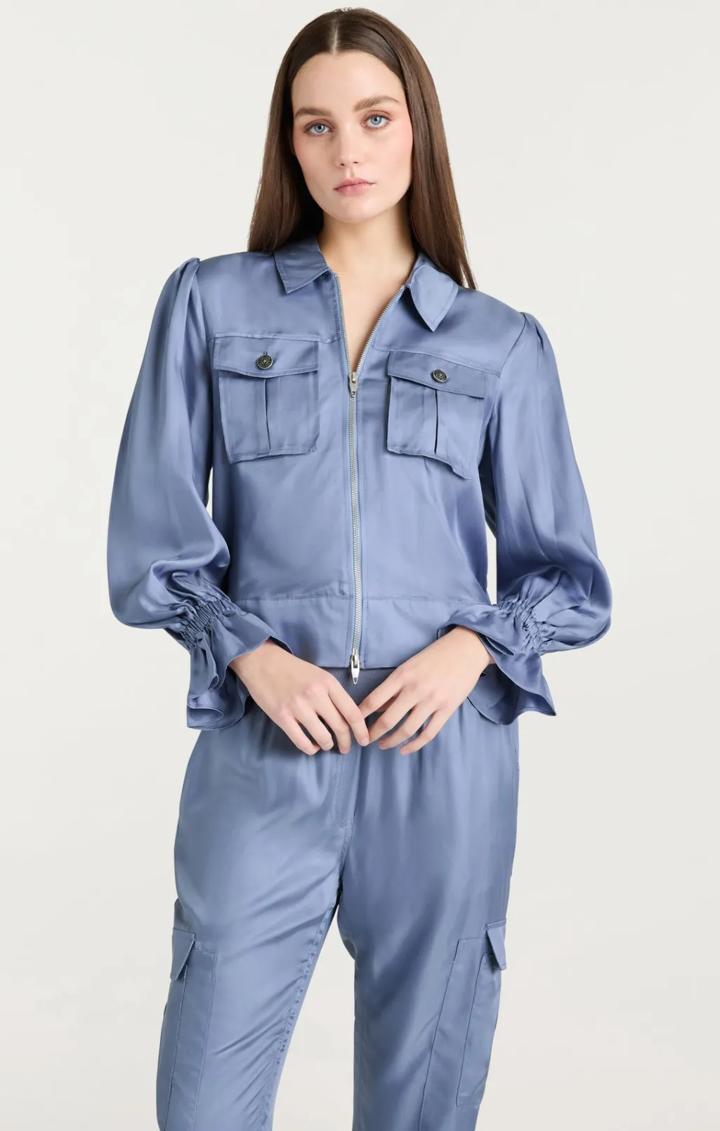 Cinq à Sept Long Sleeve Holly Jacket RusticBlue Sale