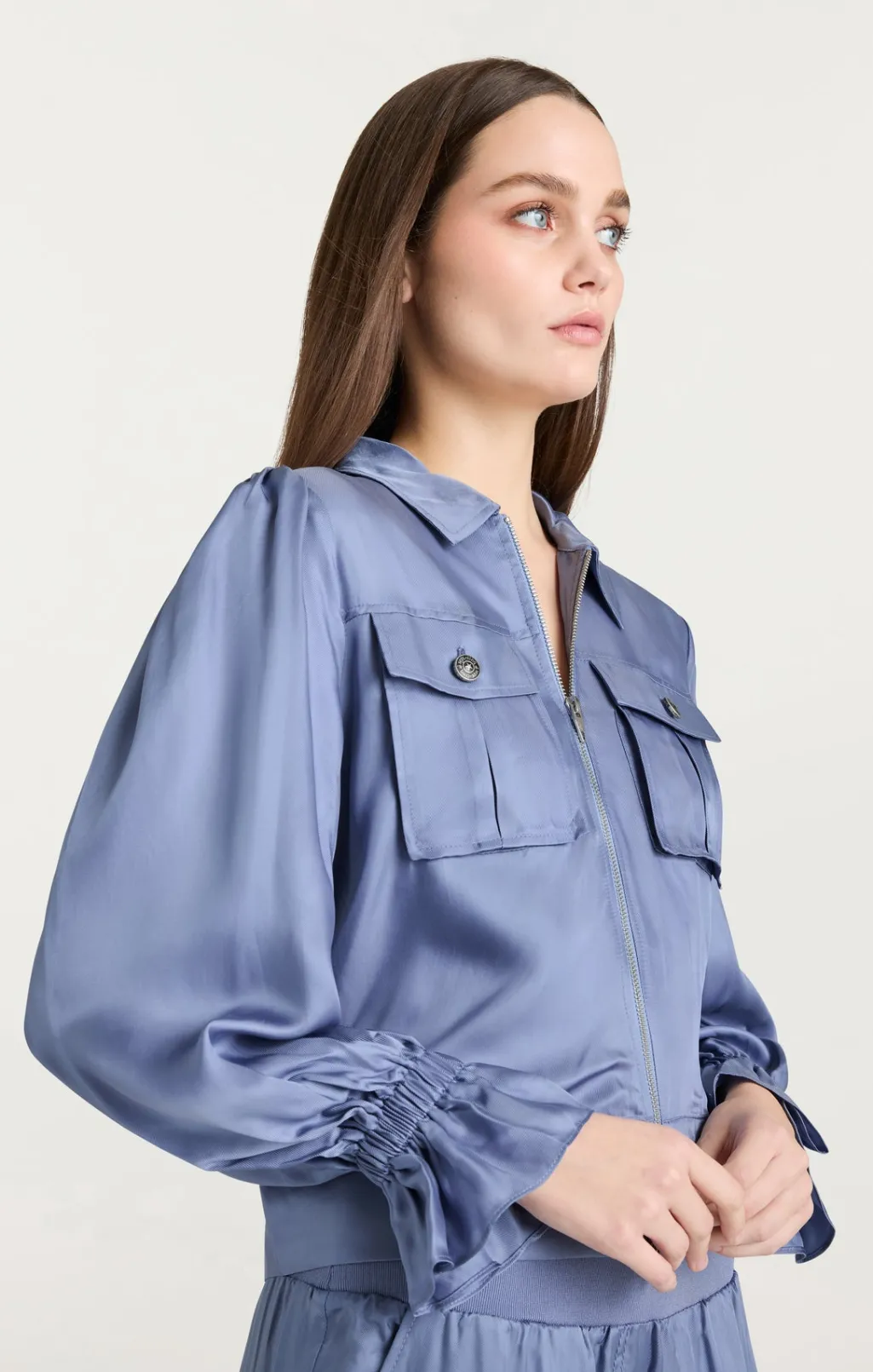 Cinq à Sept Long Sleeve Holly Jacket RusticBlue Sale