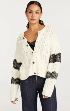 Cinq à Sept Louise Cardigan Ivory/Black