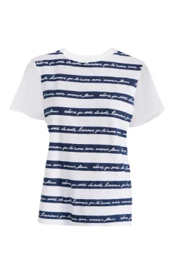 Cinq à Sept Love Letter Stripe Tee WhiteMulti Outlet