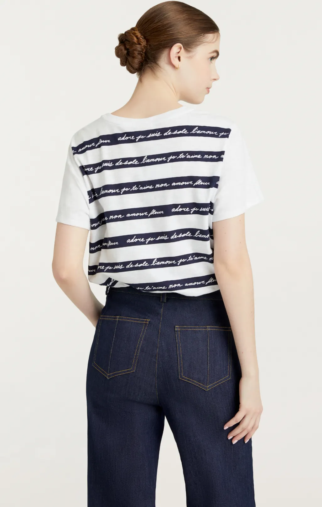 Cinq à Sept Love Letter Stripe Tee WhiteMulti Outlet