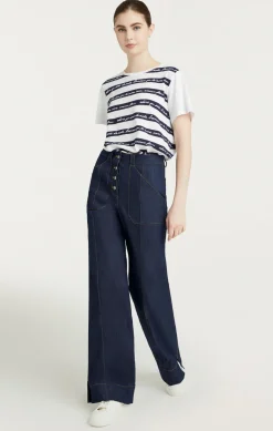 Cinq à Sept Love Letter Stripe Tee WhiteMulti Outlet