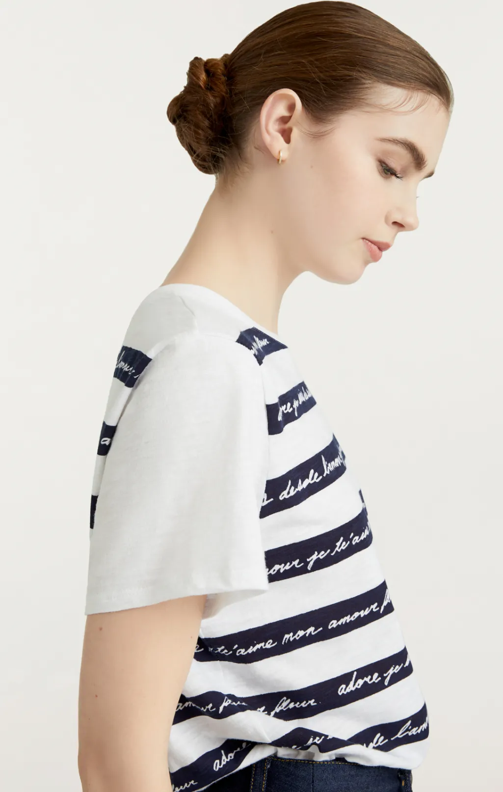 Cinq à Sept Love Letter Stripe Tee WhiteMulti Outlet