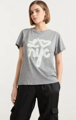 Cinq à Sept Love NYC Tee HeatherGrey/white Discount