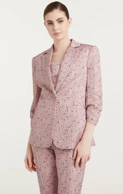 Cinq à Sept Lurex Jacquard Khloe Blazer PaleRoseMulti
