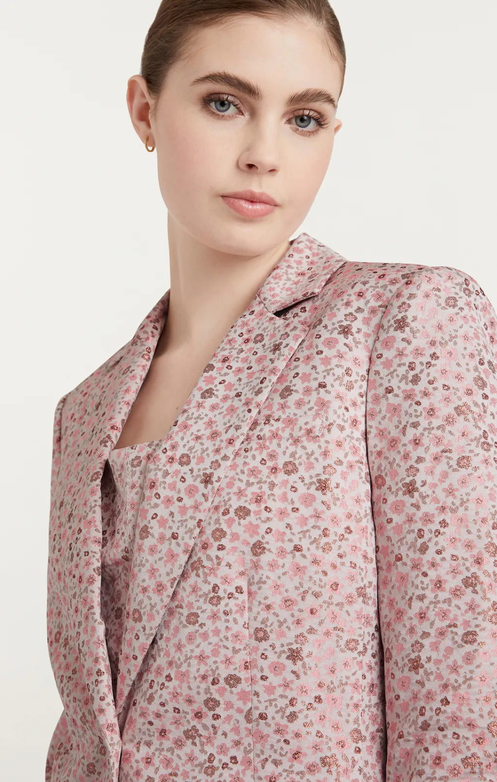 Cinq à Sept Lurex Jacquard Khloe Blazer PaleRoseMulti