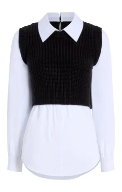 Cinq à Sept Mara Shaker Pullover Black Discount