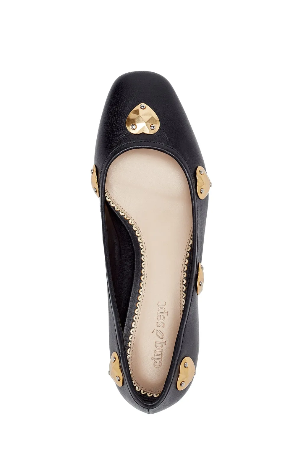 Cinq à Sept Marin Block Heel Ballet Pump Black/Gold Best