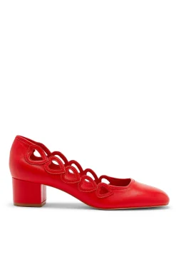 Cinq à Sept Martine Block Heel Pump Cardinal Online