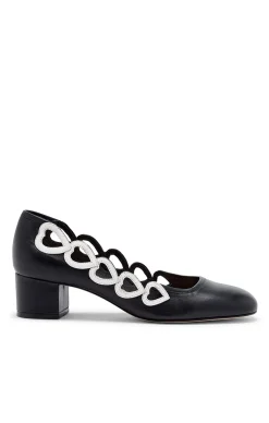 Cinq à Sept Martine Block Heel Pump Black/Ivory Clearance