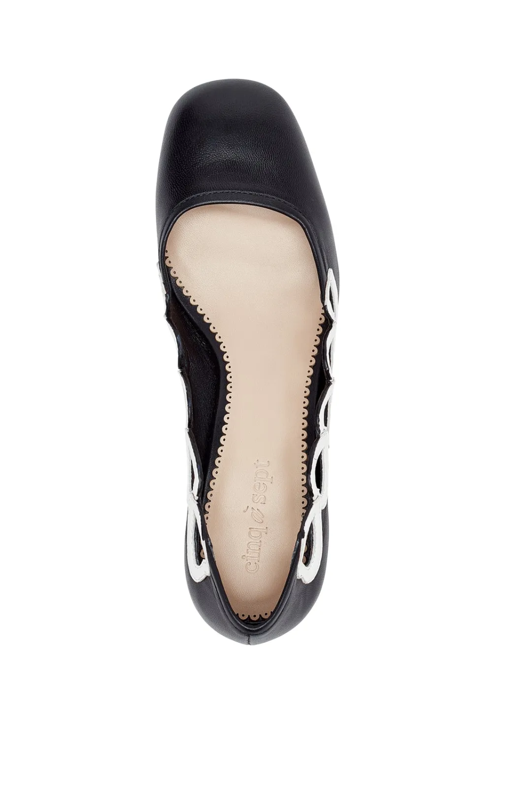 Cinq à Sept Martine Block Heel Pump Black/Ivory Clearance