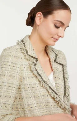 Cinq à Sept Metallic Beaded Maddie Blazer Ivory Discount