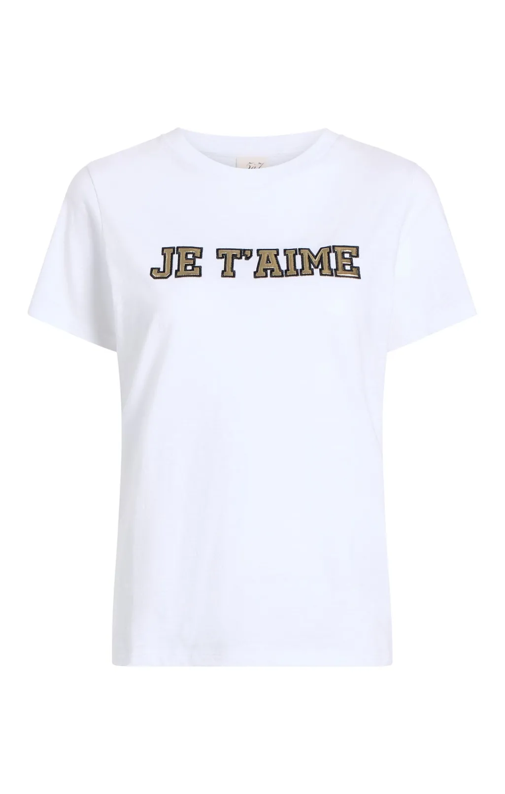 Cinq à Sept Metallic Leather Je T'aime Tee White/Gold Hot