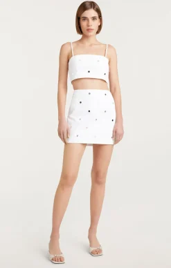 Cinq à Sept Mirror Denim Doris Skirt White/White Online