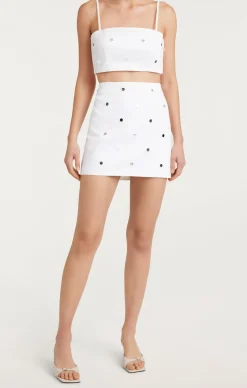 Cinq à Sept Mirror Denim Doris Skirt White/White Online